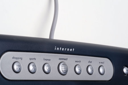 Internet connection buttons  and cable on the keyboard