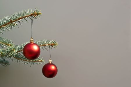 Christmas tree close up decoration hanging ballsの写真素材