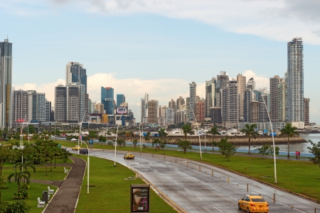 Panama City, Panama November 10, 2012  View of Marbella   Paitilla  Picture is taken from  Balboa avenue in Panama City のeditorial素材