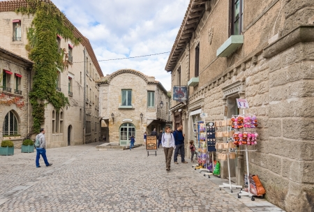 Carcassonne, France - November 2, 2013  View of the medieval walled city of Carcassonne and its castle on a sunny day のeditorial素材