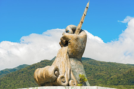 Statue near Fortuna dam in Panama on January 4, 2014のeditorial素材