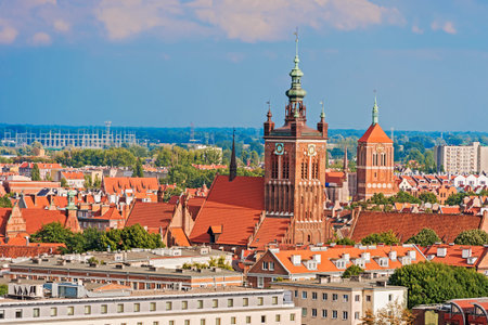 Gdansk, Poland view at old city hall tower and downtown. Gdansk is the town in Poland  on the Baltic...