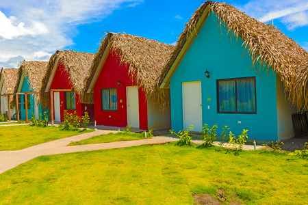 Picturesque resort buildings in Panama near Pacific Ocean.のeditorial素材
