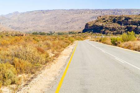 The Pakhuis Pass specifically lies roughly 20 kilometres outside of Clanwilliam with incredible views from the top of the pass onto the Karoo.の写真素材
