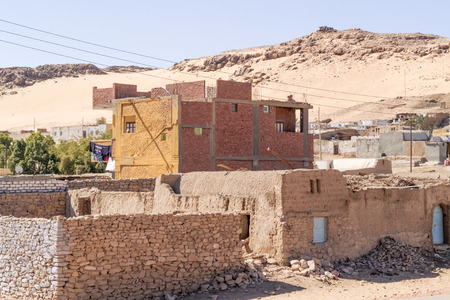 Houses in the village near Aswan in Egyptのeditorial素材