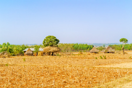 Rural landscape of the farmland near Bahir Dar in Ethiopiaの写真素材