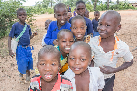Mgandu, Tanzania - March 03, 2015: Children in small village near Mgandu in Tanzania.のeditorial素材
