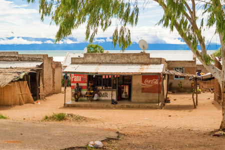 Ngara, Malawi - March 23, 2015: Daily life in a small village of Ngara in Malawi. The village is located at the lake Malawi.のeditorial素材
