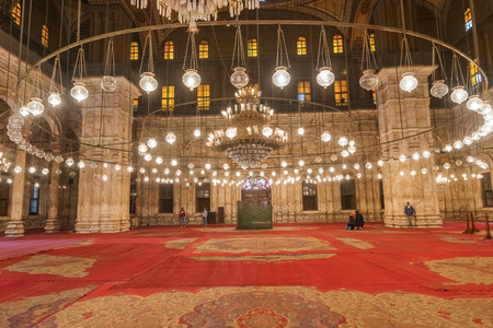 Interior of the Muhamad Ali mosque in Cairo, Egyptのeditorial素材