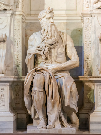 Michelangelo  Moses statue in San Pietro in Vincoli church in Rome,  Italyのeditorial素材