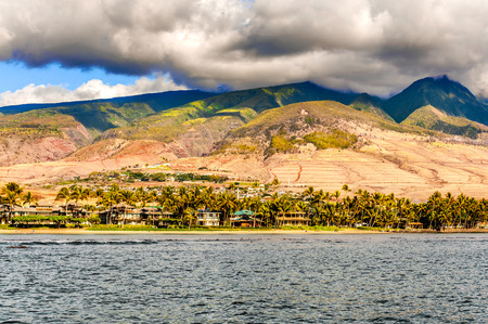 Panoramic view at the southern coast of Maui island in Hawaii.の写真素材