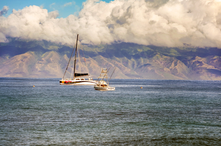 Maui, Hawaii, USA - November 14, 2011: Boats  at the southern coast of Maui island in Hawaii.の写真素材