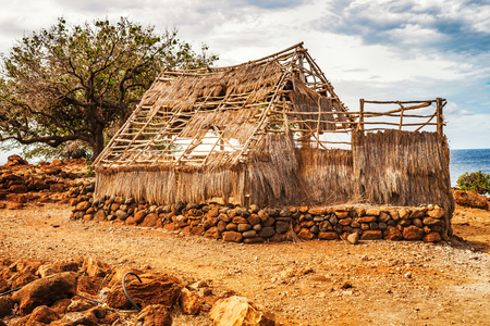 Puukohola Heiau The National Historic site of the Kohala coast in Hawaii Big Island. Heiau were sacred places of worship for Native Hawaiians; and Puukohola Heiau was a site built to fulfill a historic prophecy.の写真素材