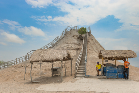 Cartagena, Columbia - March 23, 2017: View at Totumo Volcano, mud bath activity near Cartagena, Colombia.のeditorial素材
