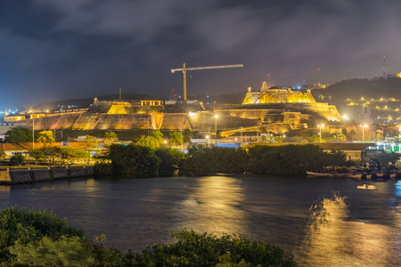 Cartagena, Colombia - March 22, 2017: Tourists visiting Castillo San Felipe de Barajas an iconic fortress.  It is impressive hilltop fortress built in the 1600s with a complex tunnel systemのeditorial素材