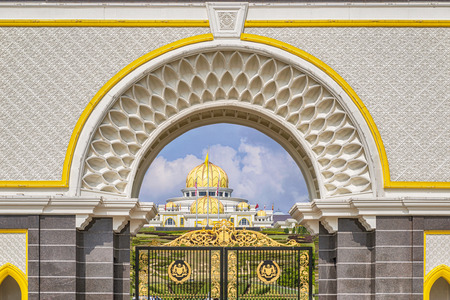 Royal seal on the gate of the new Istana Negara, which is the royal residence of supreme ruler of Malaysia in Kuala Lumpur, Malaysiaのeditorial素材