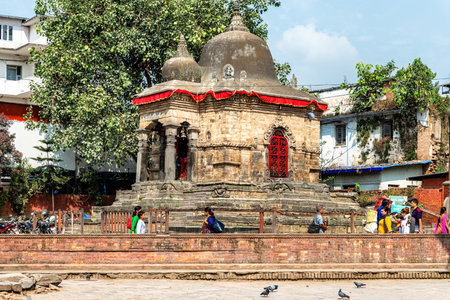 Kathmandu, Nepal - October 11, 2018: People visiting Durbar square in Kathmandu Nepal.の写真素材
