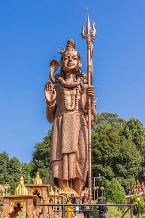 View at the Lord Shiva statue the tallest Shiva statue in the world Kailaskut hill Chitapol Bhaktapur district Nepal near Banepaのeditorial素材