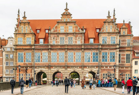 Gadansk, Poland - September 23, 2019: View at the Green gate in the old town of Gdansk Poland.