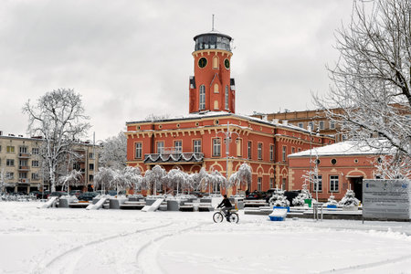 Czestochowa, Poland â Feb 3, 2019: View at the City Hall and museum located on the WladysÅaw Bieganski Square in Czestochowa city in Polandのeditorial素材