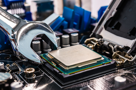 Repair of the computer with toolsの写真素材