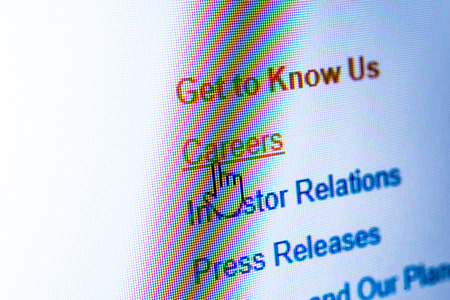 Careers on the computer screenの写真素材