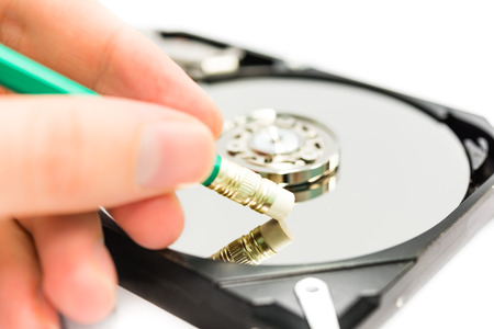 Deleting the data from hard disc driveの写真素材