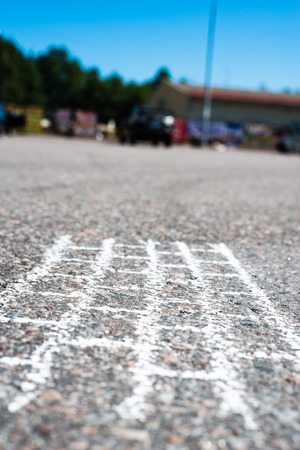 Concept of the wall on the asphaltの写真素材