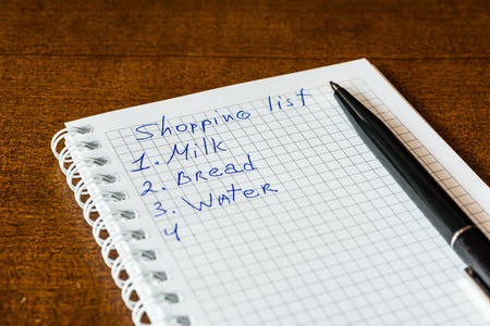 Create a shoping list for walk to the shopの写真素材