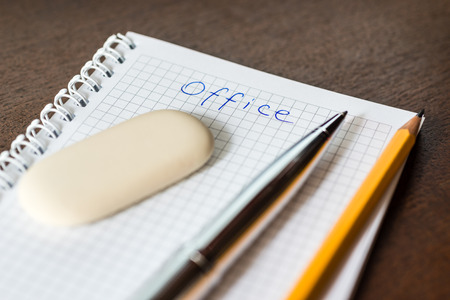 Office supplies on the tableの写真素材