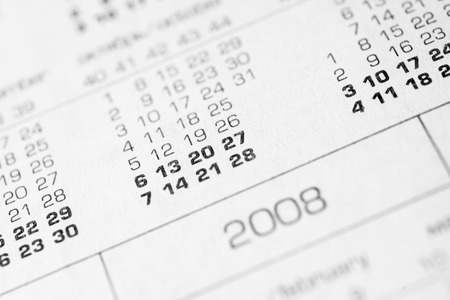 Calendar close upの写真素材