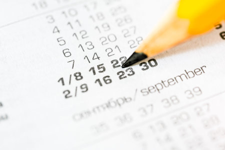 Mark the pencil in the calendar eventの写真素材