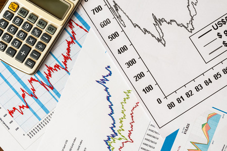 The stock price, to calculate the resultの写真素材