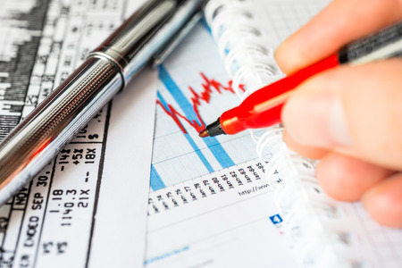 Stock Data Analysis, mark the red markerの写真素材