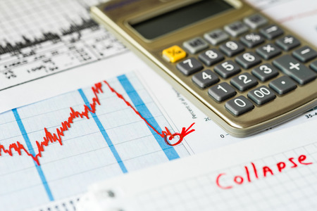 Stock market decline, the counting lossesの写真素材