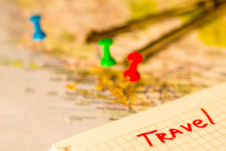 A route map for the journey, note tacks locationsの写真素材