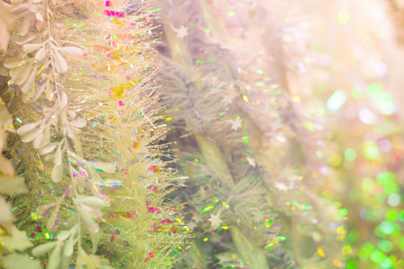 Decorative Christmas tinselの写真素材