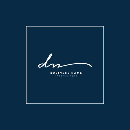 Initial Letter DN Logo - Handwritten Signature Style Logoのイラスト素材