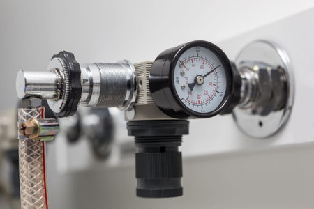 Bar meter in bio lab closeup under studio light