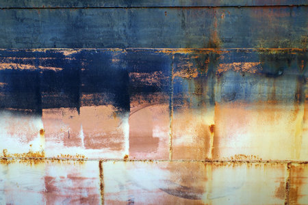 a metal old surface of a ship