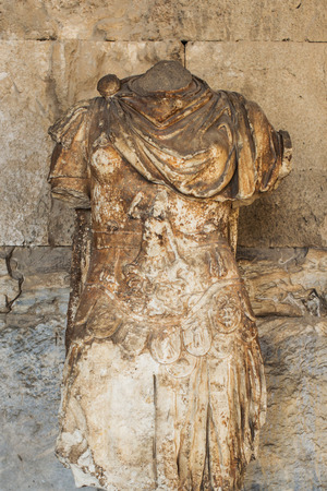 Statue of the personification of Iliada in stoa of Attalos; Athens; Greeceのeditorial素材