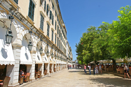 The historic center of Corfu town, Greeceのeditorial素材