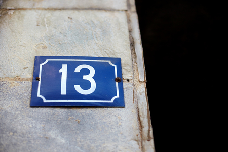 Unlucky house number thirteen.の写真素材