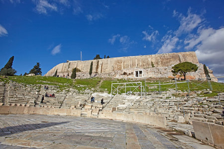 ATHENS, GREECE - JANUARY 03, 2018:The Odeon of Dionysus in Acropolis, Athens, Greece.