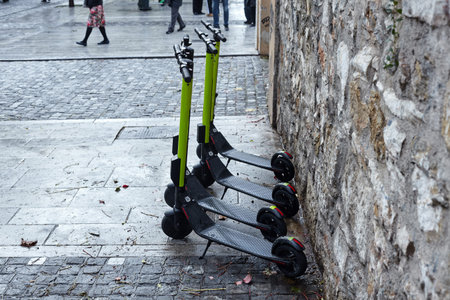 electric skateboards in the city.