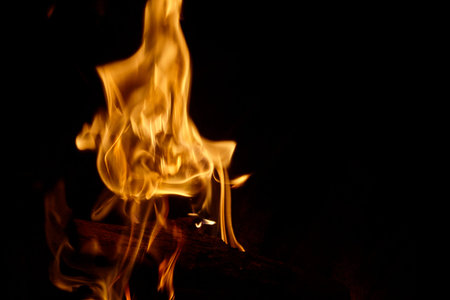 big fire in a fireplace.