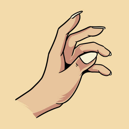 Hand Pose Isolated on solid background.のイラスト素材