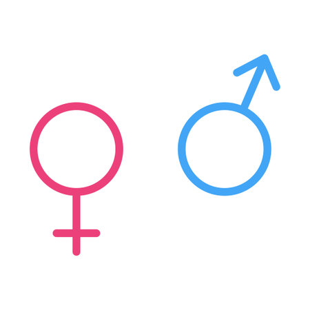 Gender symbol, male and female vector flat vector icon.のイラスト素材