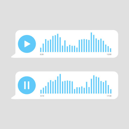Flat voice message icon for mobile device. Sound vector icon.