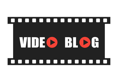 video blog logo for web design, flat vector vlog icon.のイラスト素材